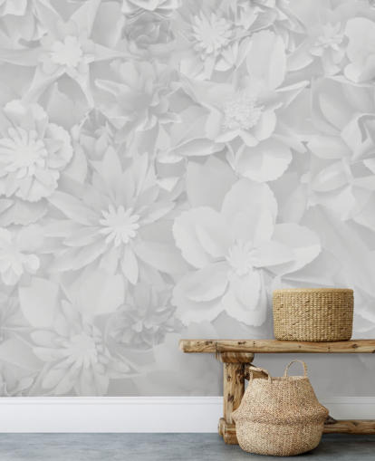 subtle white flowers wallpaper