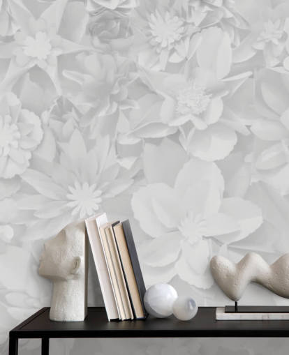 subtle white flowers wallpaper