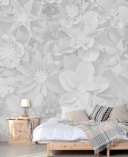 subtle white flowers wallpaper