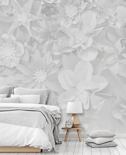subtle white flowers wallpaper