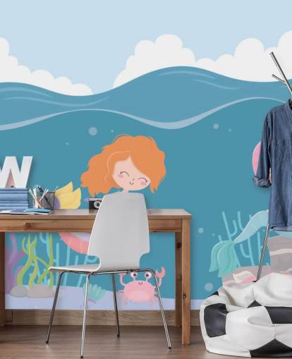 two mermaids with fish wallpaper two mermaids with fish wallpaper