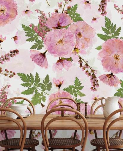 pink flowers on a white background wallpaper