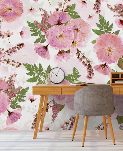 pink flowers on a white background wallpaper