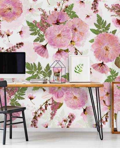 pink flowers on a white background wallpaper