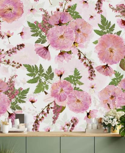 fleurs roses sur fond blanc papier peint fleurs roses sur fond blanc papier peint