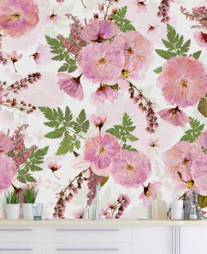 pink flowers on a white background wallpaper
