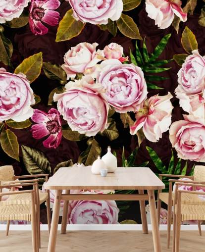 svart, grön och rosa pioner tapeter svart, grön och rosa pioner tapeter