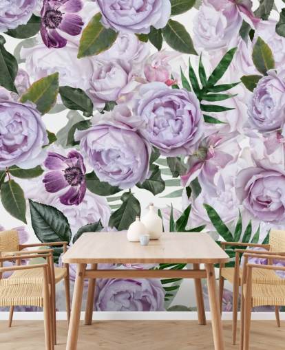 peonie viola con foglie verdi su sfondo bianco peonie viola con foglie verdi su sfondo bianco