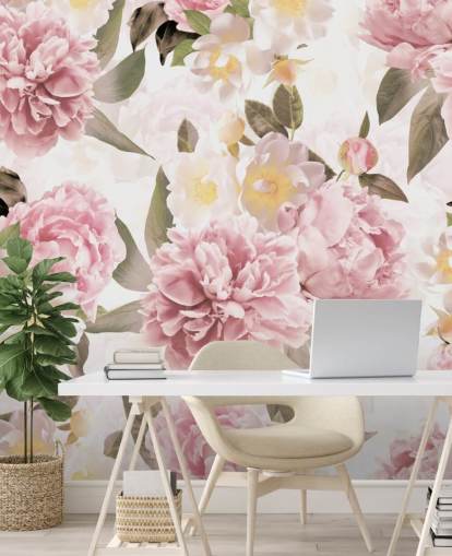 peonías rosadas ilustradas sobre fondo blanco peonías rosadas ilustradas sobre fondo blanco