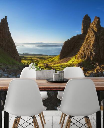 dramatische schottische Landschaftstapete mit dem Titel Schottland - The Storr Panorama