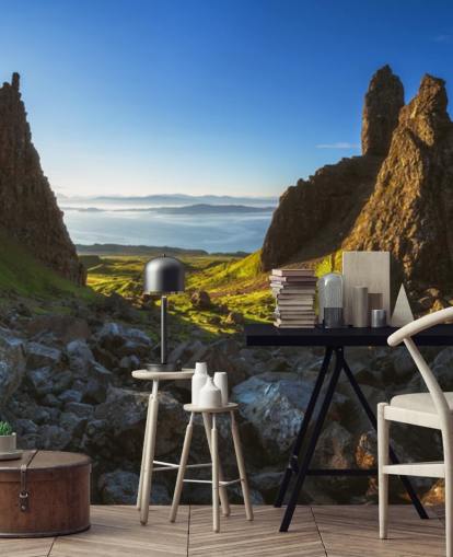 dramatische schottische Landschaftstapete mit dem Titel Schottland - The Storr Panorama dramatische schottische Landschaftstapete mit dem Titel Schottland - The Storr Panorama
