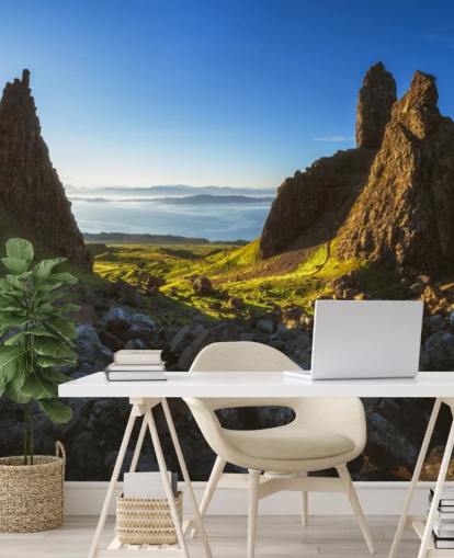 dramatische schottische Landschaftstapete mit dem Titel Schottland - The Storr Panorama dramatische schottische Landschaftstapete mit dem Titel Schottland - The Storr Panorama