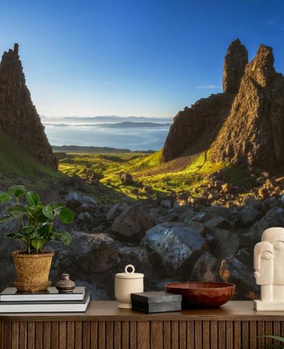 dramatische schottische Landschaftstapete mit dem Titel Schottland - The Storr Panorama dramatische schottische Landschaftstapete mit dem Titel Schottland - The Storr Panorama