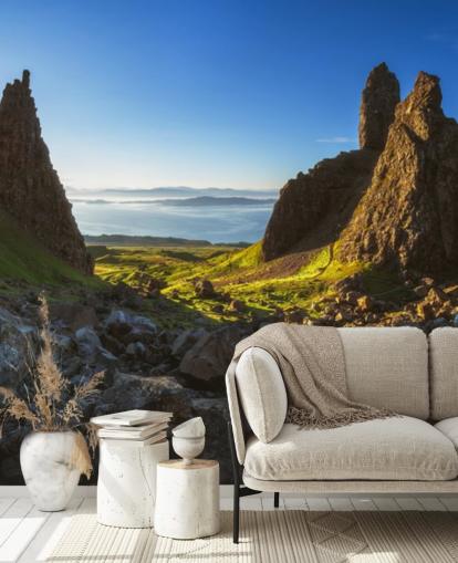 carta da parati murale con paesaggio scozzese drammatico chiamato Scozia - The Storr Panorama carta da parati murale con paesaggio scozzese drammatico chiamato Scozia - The Storr Panorama