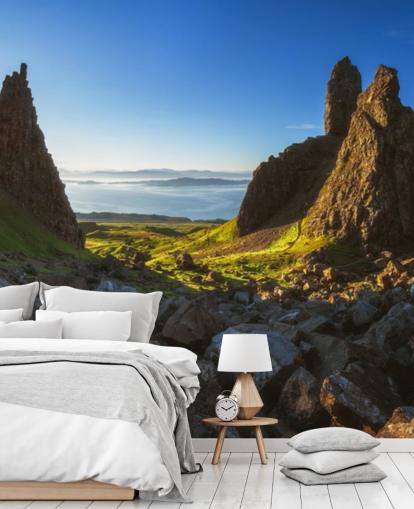 dramatic scotland landscape wallpaper mural called Scotland - The Storr Panorama