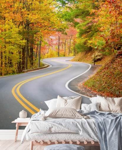 Road Running Through Autumn Wallpaper Road Running Through Autumn Wallpaper