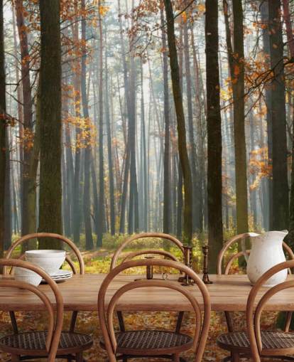 Wandtapete „Herbstwald“, individuell gestaltbar, für Büros, Wohnzimmer und Badezimmer