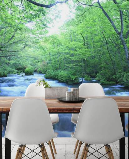 Fondo de pantalla Río en el bosque