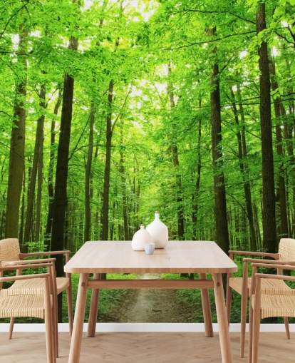 mural de papel de parede florestal personalizável verde chamado Green Forest para escritórios, quartos e empresas mural de papel de parede florestal personalizável verde chamado Green Forest para escritórios, quartos e empresas