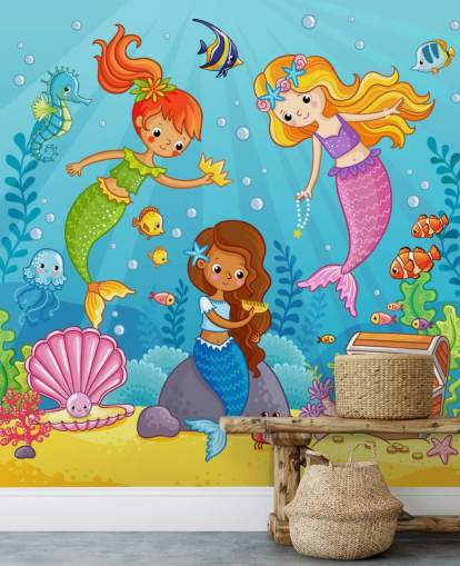 personajes de dibujos animados de sirena jugando con fondo de pantalla personajes de dibujos animados de sirena jugando con fondo de pantalla