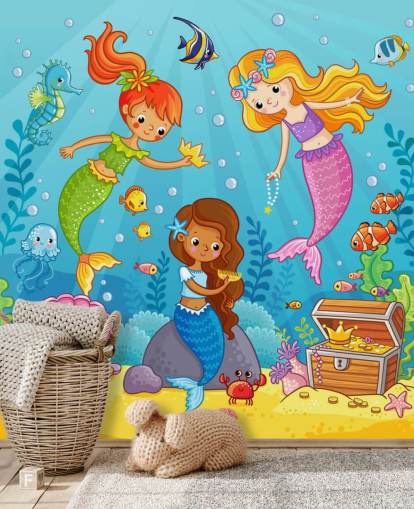 personagens de desenhos animados sereia brincando com papel de parede personagens de desenhos animados sereia brincando com papel de parede