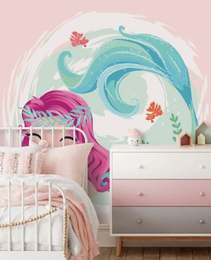 leende sjöjungfru med lila hår och blå krans krans kronan tapeter leende sjöjungfru med lila hår och blå krans krans kronan tapeter