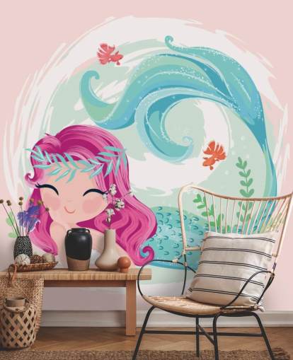 smiling mermaid with purple hair and blue wreath crown wallpaper smiling mermaid with purple hair and blue wreath crown wallpaper
