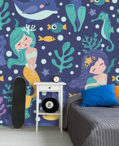 blue mermaid wallpaper