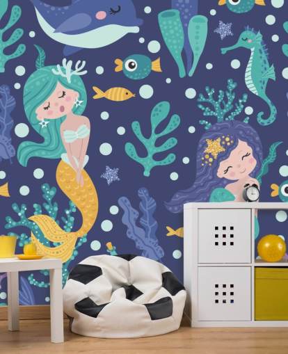 blue mermaid wallpaper