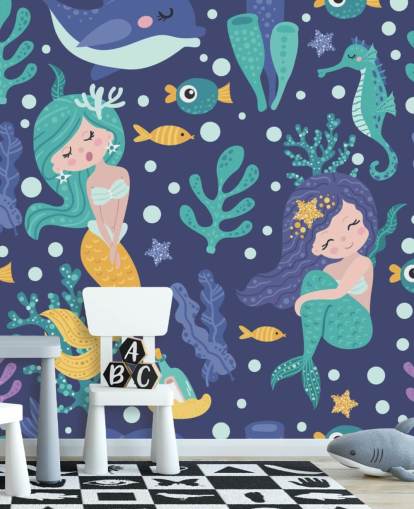 blue mermaid wallpaper