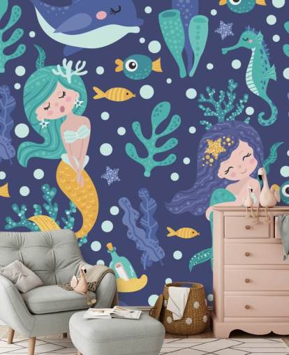 carta da parati sirena blu