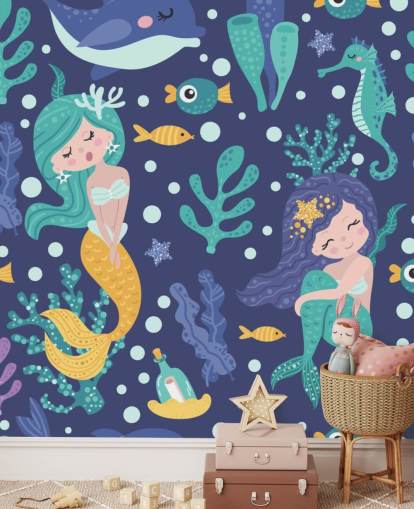 carta da parati sirena blu