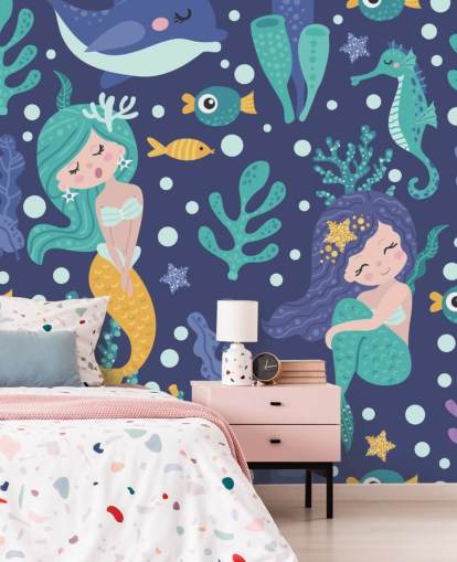 blue mermaid wallpaper