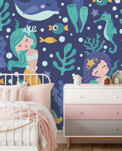 sininen merenneito tapetti sininen merenneito tapetti