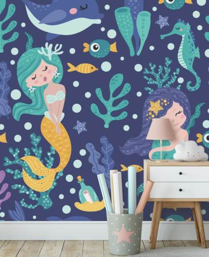 blue mermaid wallpaper