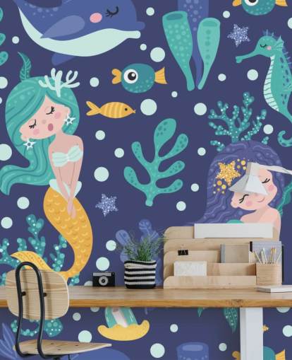 blue mermaid wallpaper