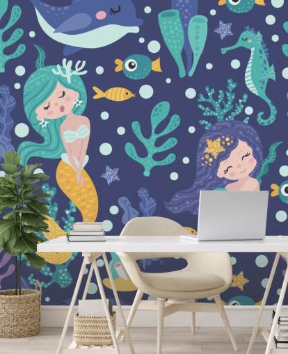 blue mermaid wallpaper