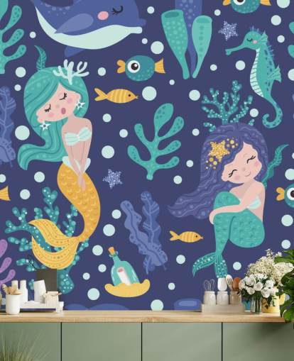 blue mermaid wallpaper