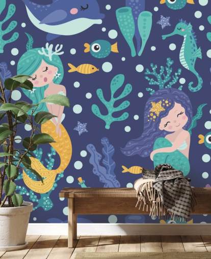 blue mermaid wallpaper