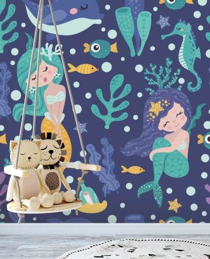 carta da parati sirena blu