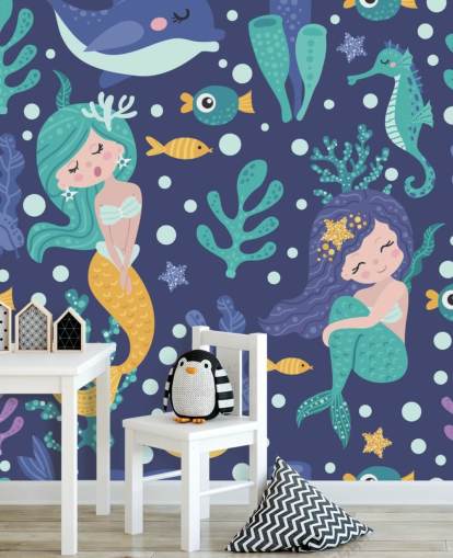 blue mermaid wallpaper