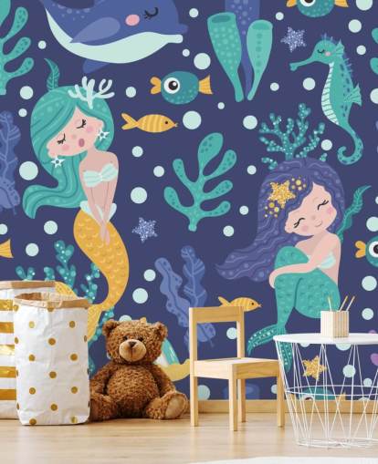 blue mermaid wallpaper