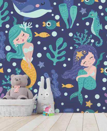 blue mermaid wallpaper