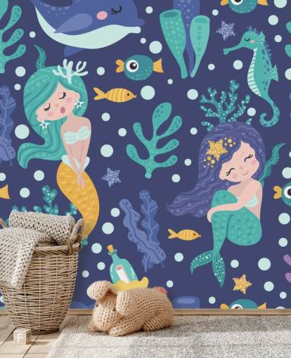 carta da parati sirena blu