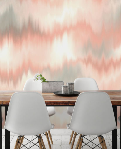 perzik, wit en grijs tie dye behang