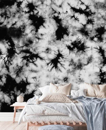 papel pintado tie dye blanco y negro papel pintado tie dye blanco y negro