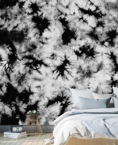 papier peint tie dye noir et blanc