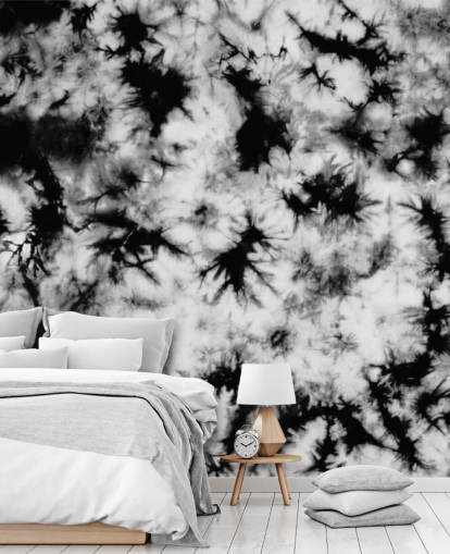 papier peint tie dye noir et blanc