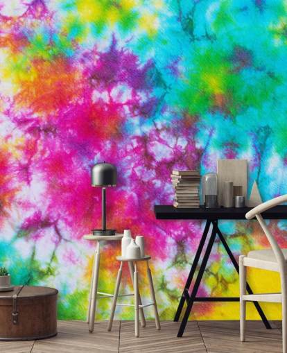 papel de parede multicolorido tie dye