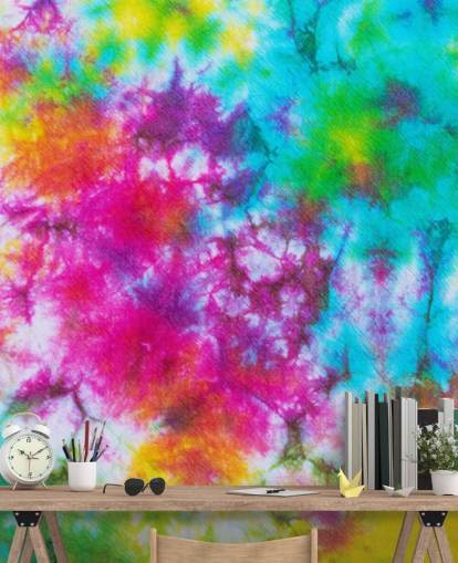 papel de parede multicolorido tie dye